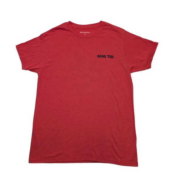 Hang Ten Men's Red Crew Neck T-Shirt California Company Graphic Surf Tee Medium - Picture 1 of 6